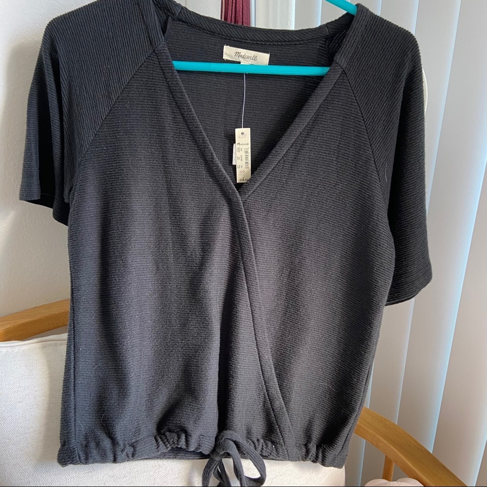 Madewell v-next tie sweater. NWT